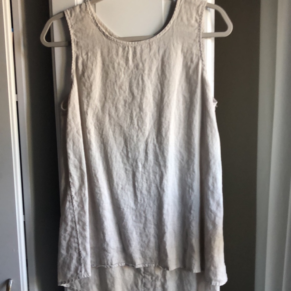 100% Linen Oatmeal Top